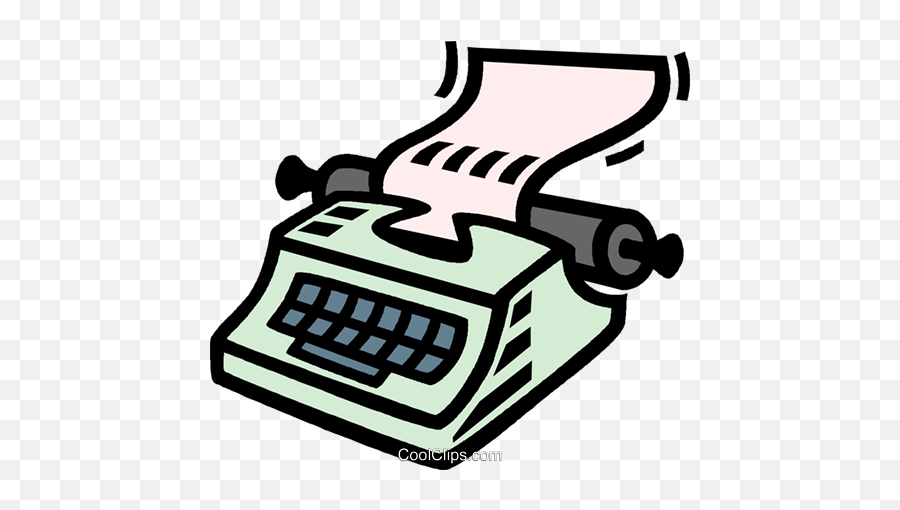 Typewriter Royalty Free Vector Clip Art - Clipart Cartoon Typewriter Emoji,Typewriter Clipart