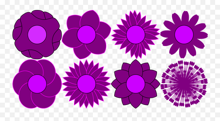 Flower Shape Png - Pattern Flower Floral Bloom Violet Flower Shapes Clipart Emoji,Purple Flower Clipart