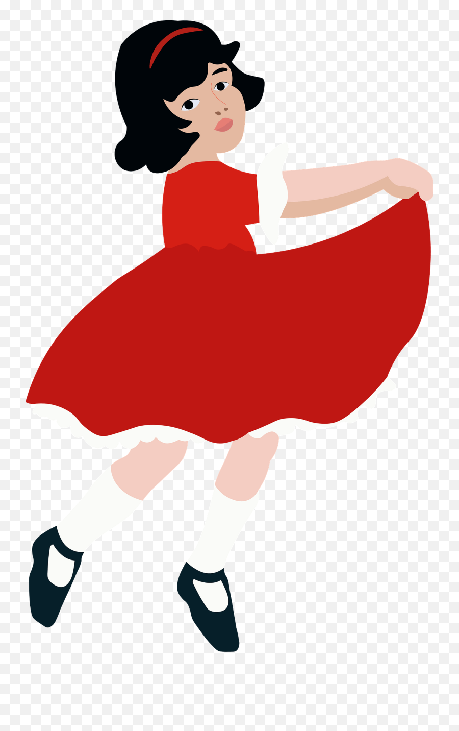 Girl In Red Dress Clipart - Girl Red Dress Clipart Emoji,Dress Clipart