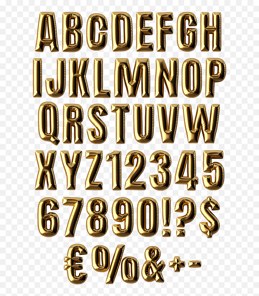 Golden Balloon Font Fun Opentype Font And Png Set - Balloon Typeface Poster Emoji,Gold Balloons Png