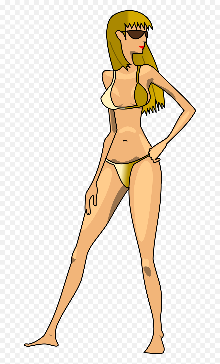 Girl Yellow Bikini Clip Art Emoji,Bikini Clipart