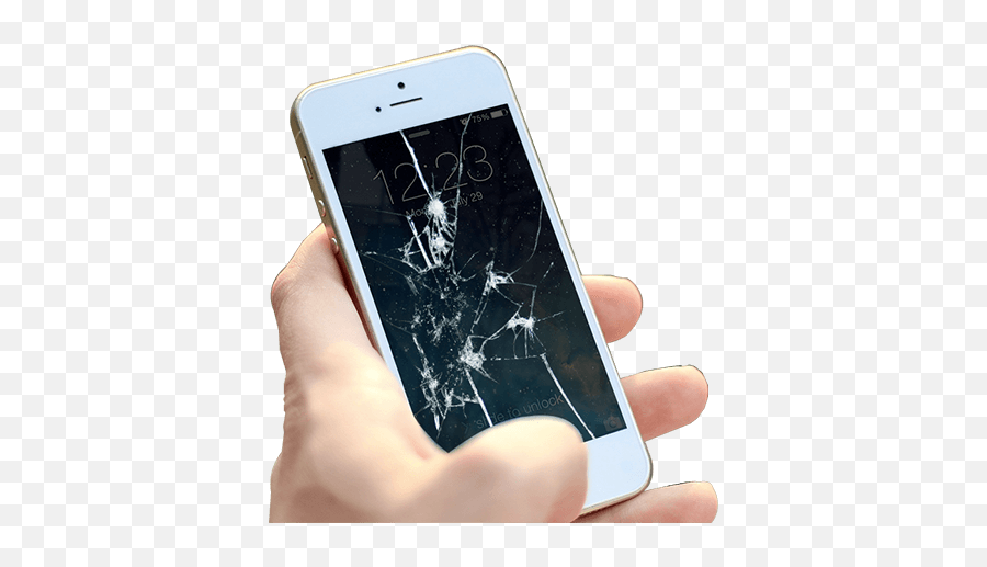 Holding An Iphone With A Broken Screen - Broken Iphone In Emoji,Hand Holding Iphone Png