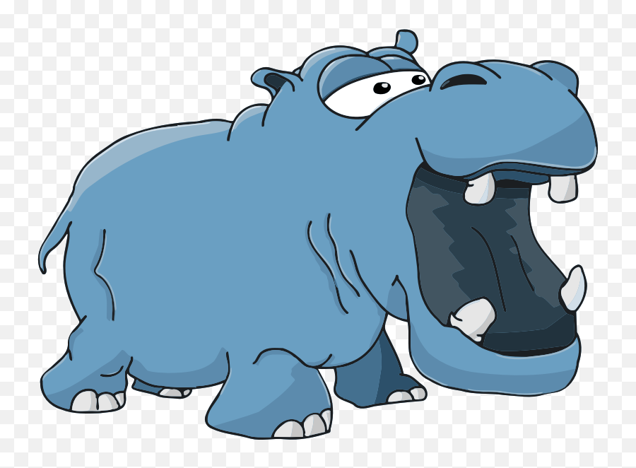 Hippo Clipart Blue Hippo Hippo Blue - Con Hà Mã Hot Hình Emoji,Hippo Clipart