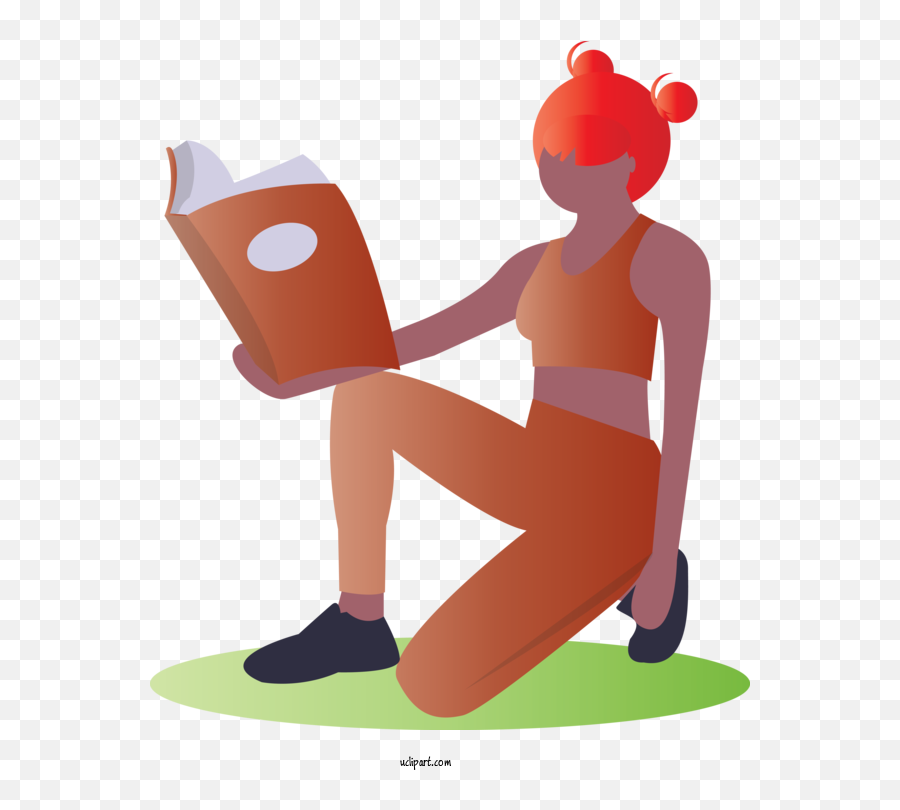 School Cartoon Sitting Reading For Book - Book Clipart Emoji,Picture Books Clipart
