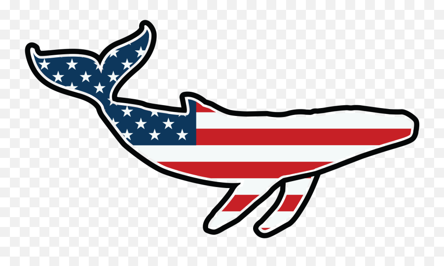 American Flag Whale Magnet - Cetaceans Emoji,American Flag Transparent