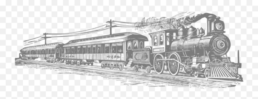 Train Rail Transport Steam Locomotive Clip Art - Railroad Emoji,Train Transparent Background