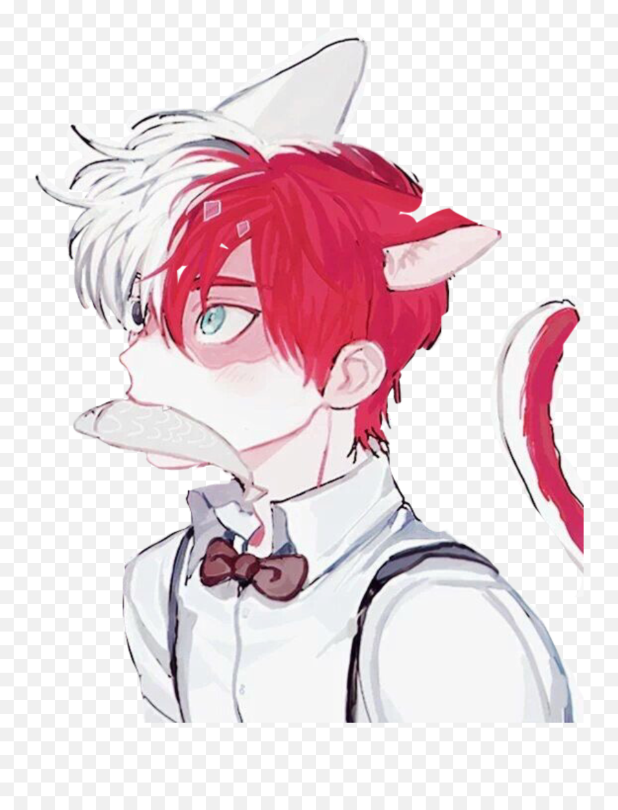 Anime Boy With Cat Ears And Tail - Otaku Wallpaper Emoji,Anime Boy Transparent Background