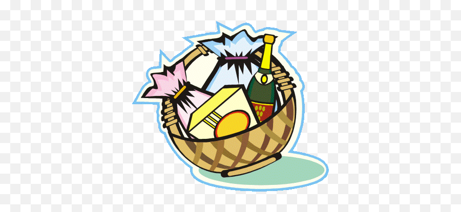 Gift Basket T Basket Clip Art 3 - Raffle Basket Clip Art Emoji,Easter Basket Clipart