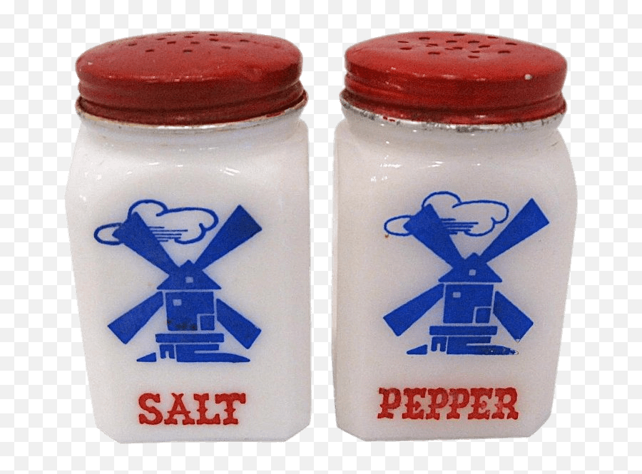 Empty Salt And Pepper Set Transparent Png - Stickpng Vintage Dutch Milk Glass Salt And Pepper Shakers Emoji,Salt Clipart