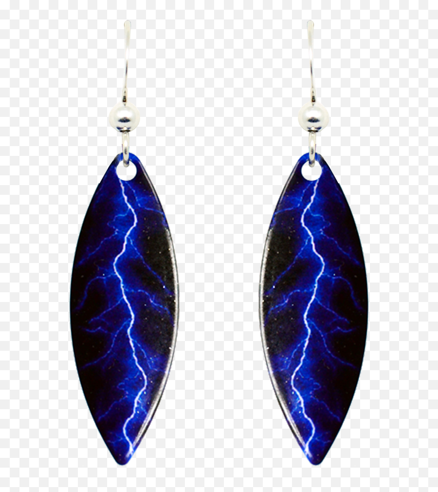 Blue Lightning Earrings Sterling - Solid Emoji,Blue Lightning Png