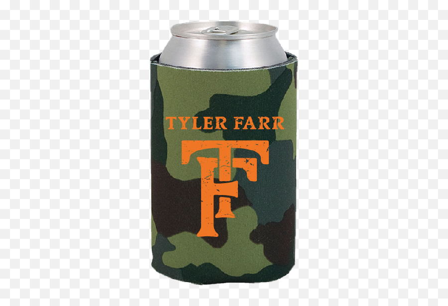 Tyler Farr Camo Can Coolie - Cylinder Emoji,Tf Logo