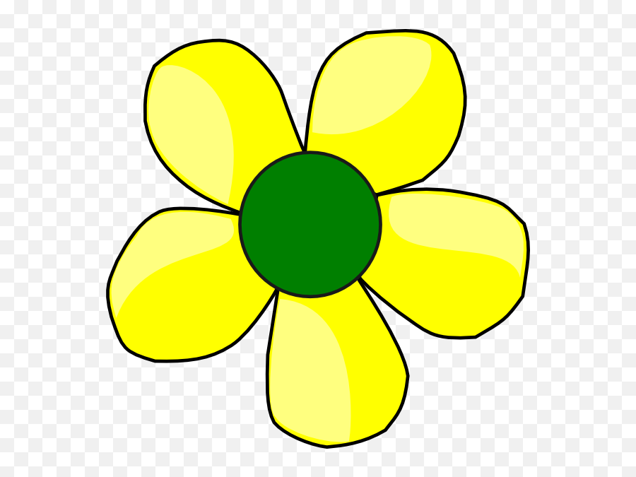 Flowers Yellow And Green Clipart - Clip Art Flower Yellow Emoji,Yellow Clipart
