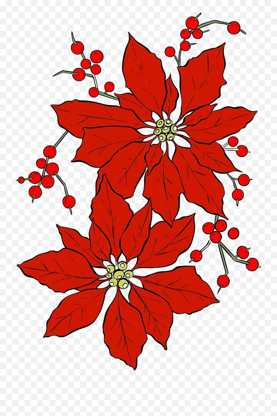 Poinsettia Clipart - Poinsetta Flower Clip Art Emoji,Poinsettia Clipart
