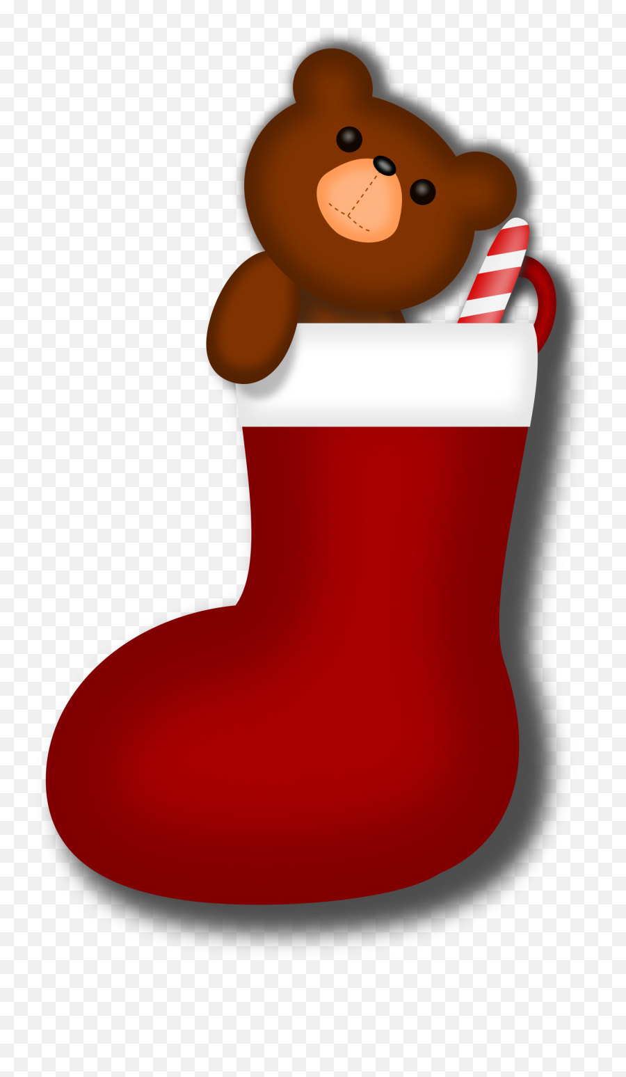 Image Of Teddy Bear In Christmas Art - Socks Of Christmas Cartoon Emoji,Stocking Clipart