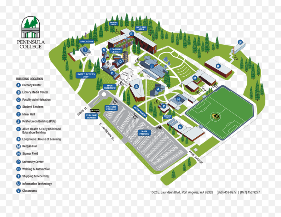 Campus Map For Peninsula College - Truro College Campus Map Emoji,Map Png