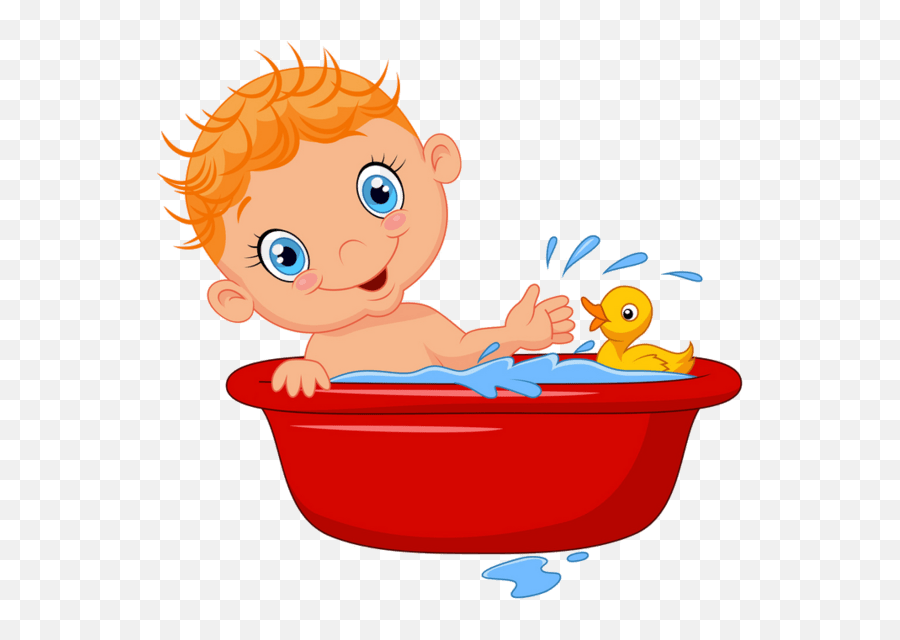 Kid Bath Clip Art - Baby In Bathroom Cartoon Png Emoji,Bath Clipart