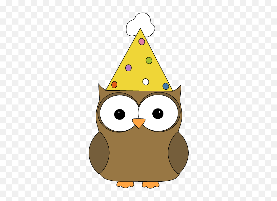 Download Owl Wearing Party Hat Clip Art - Owl With Party Hat Clip Art Emoji,Birthday Hat Clipart