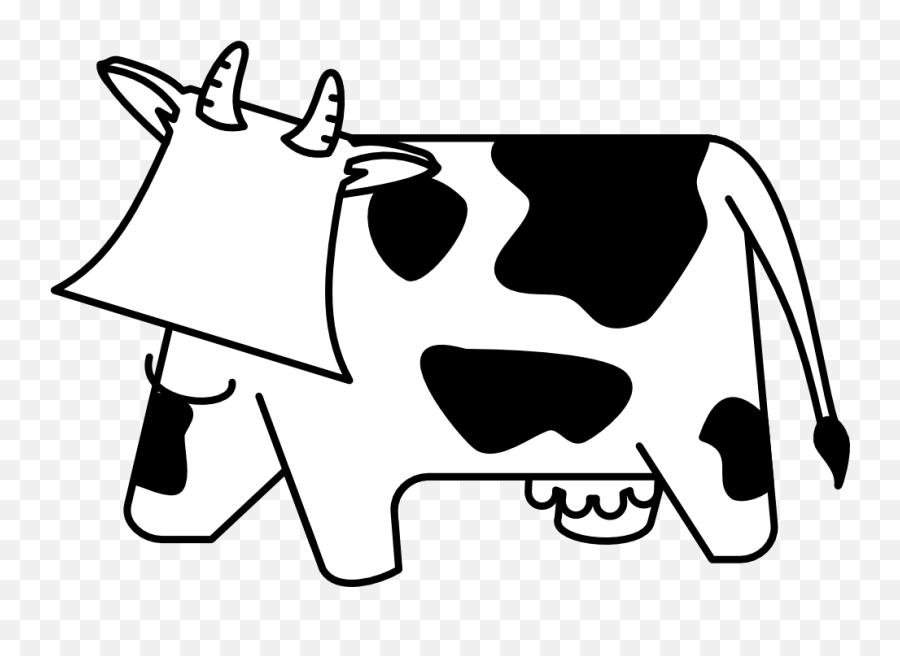 Cow Clipart Black And White Cow Black - Clip Art Cow Cartoon Emoji,Cow Clipart Black And White