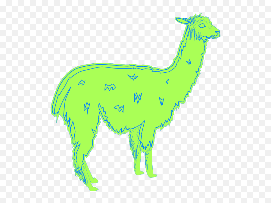 Llama Green Clip Art At Clker - Llama Cartoon Clipart At Clker Emoji,Llama Clipart