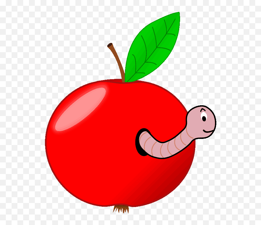 Clipart Of Apple - Apple With Worm Png Emoji,Apple Clipart