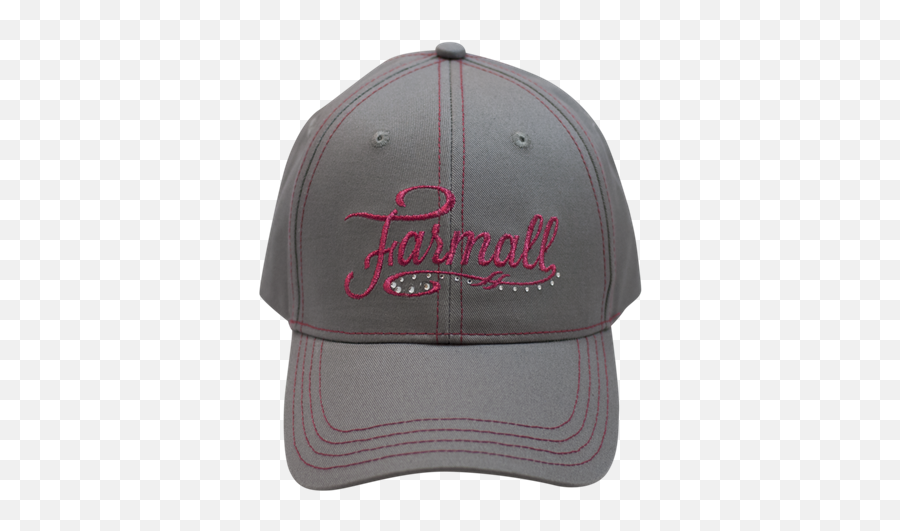 Farmall Ladies Gray Cap With Script Logo And Rhinestones - For Baseball Emoji,Script Logo