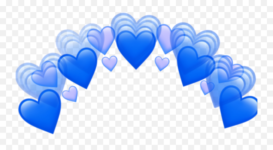 Blue Tumblr Png - Heart Heartblue Heartcrown Emojicrown Background Blue Heart Crown Transparent,Heart Emoji Png