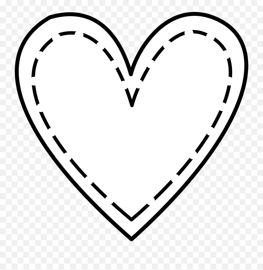 Double Heart Heart Black And White Heart Clipart Double 3 - Black And White Stitch Heart Clip Art Emoji,Heart Clipart Black And White