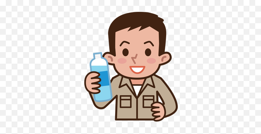 Worker Drinking Water - Drinking Water Clipart 375x399 Clipart Drinking Water Emoji,Worker Clipart
