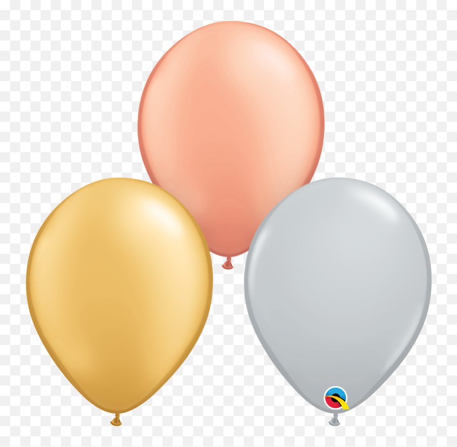 16 Silver Gold Rose Gold Latex Balloons 50 Per Bag - Png Balão Dourado 5 Emoji,Gold Balloons Png