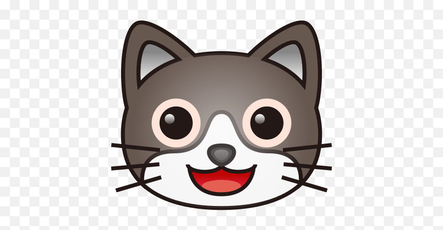 Smiling Cat Face With Open Mouth Id 12287 Emojicouk,Cat Face Transparent