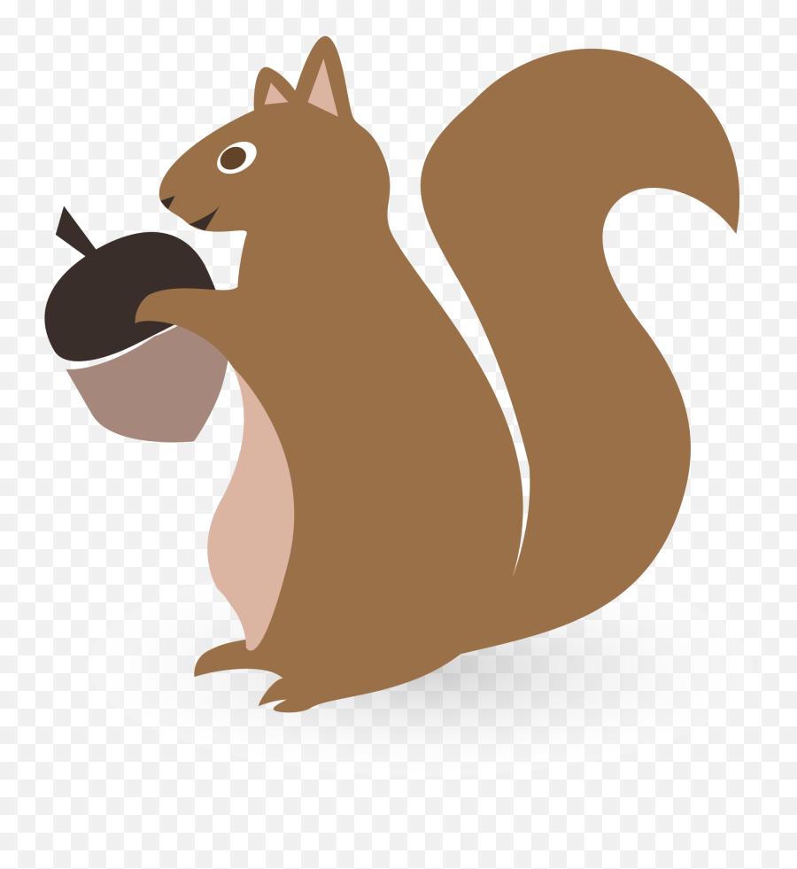 Squirrel Silhouette Acorn Clip Art - Vector Handpainted Clipart Squirrel With Acorn Png Emoji,Squirrel Clipart