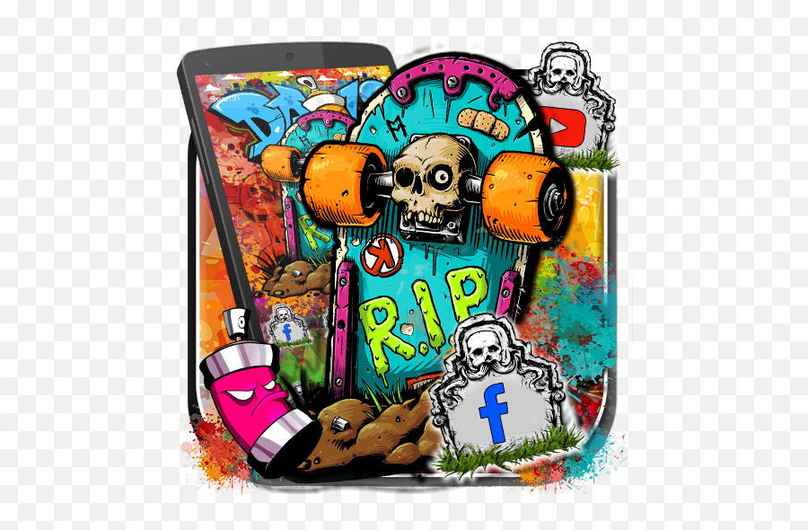Graffiti Skate Themes Hd Wallpapers 3d Icons - Aplicaciones Iphone Skateboard Wallpaper Hd Emoji,Skate Logo Wallpapers