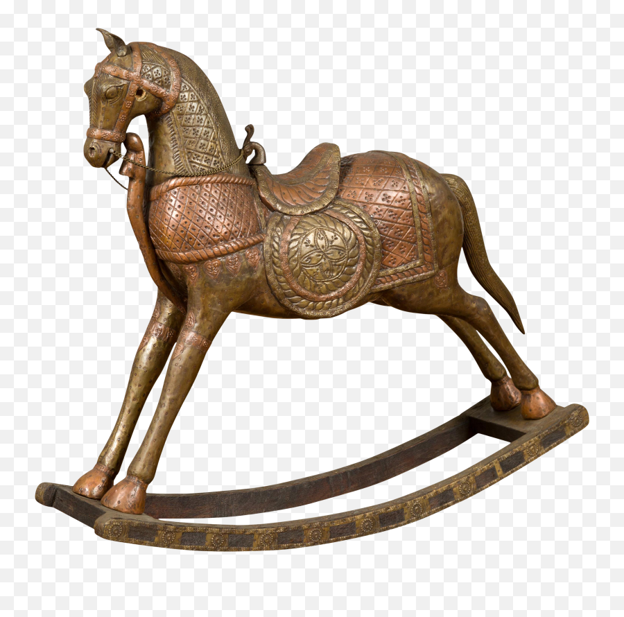Art U0026 Collectibles Beige And Gold Wooden Rocking Horse Sculpture Emoji,Indian Headband Clipart