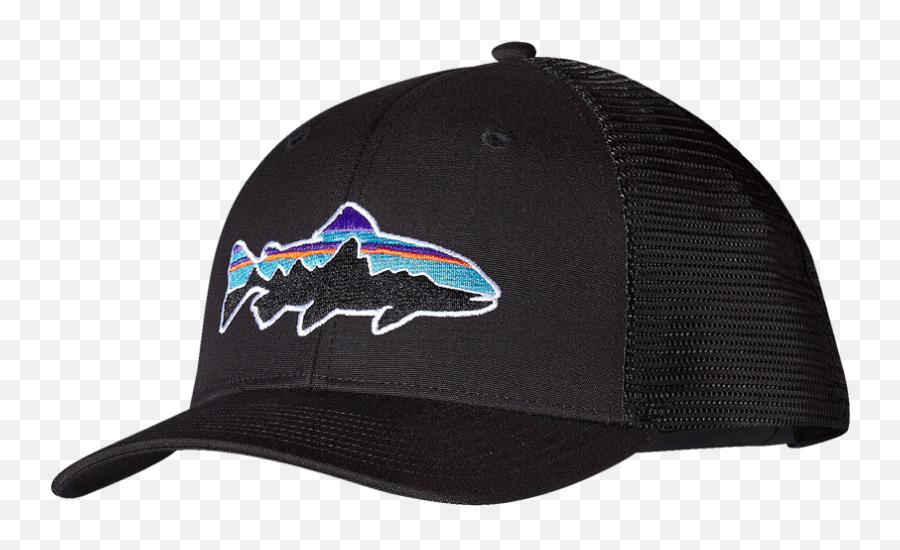 Patagonia Fitzroy Trout Trucker Hat Black Emoji,Patagonia Fish Logo
