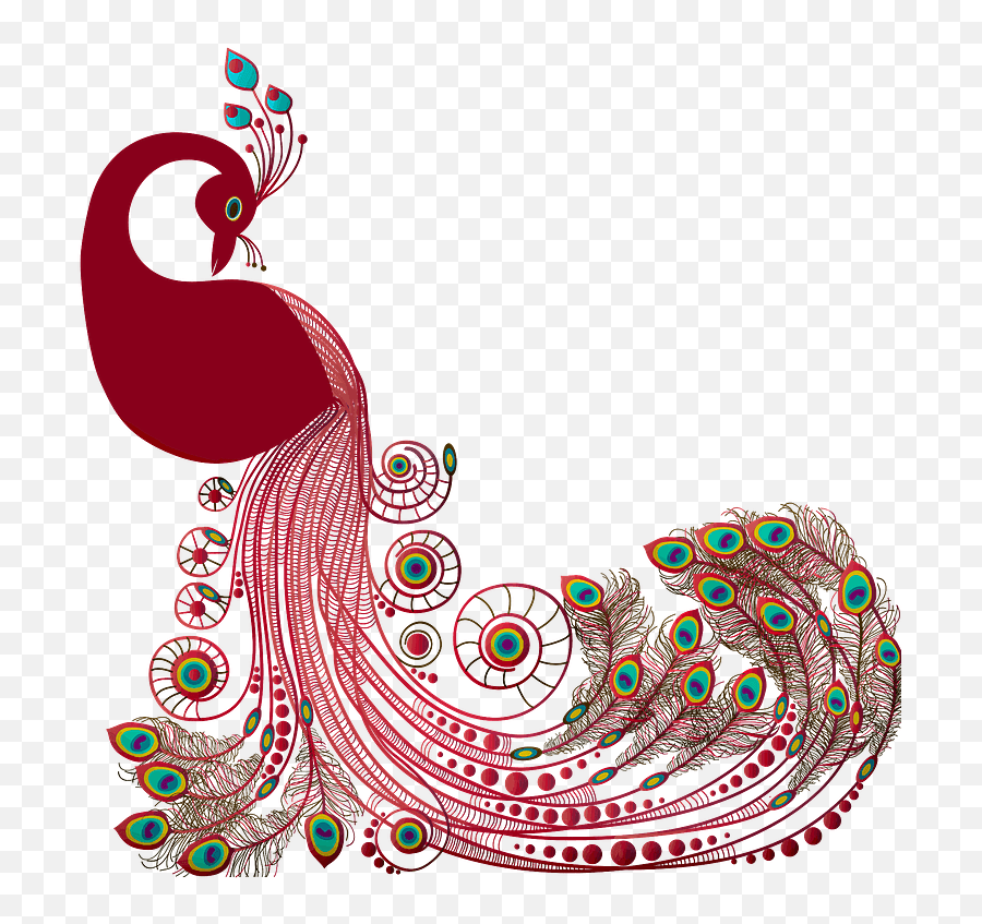Peacock Clipart - Peacock Indian Art Emoji,Peacock Clipart