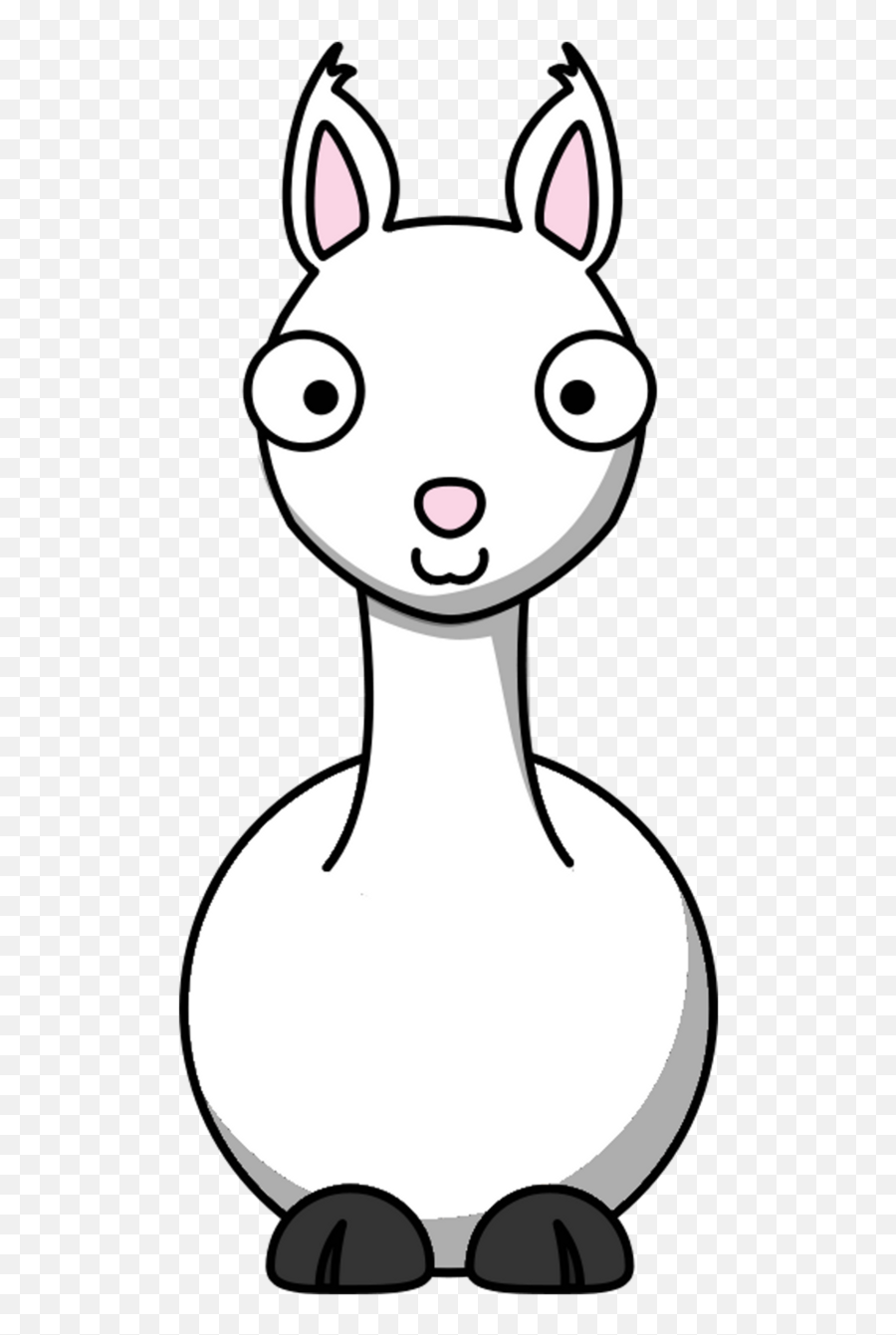 Llama Black And White Clipart - Cartoon Png Llama Vector Free Download Emoji,Llama Clipart Black And White