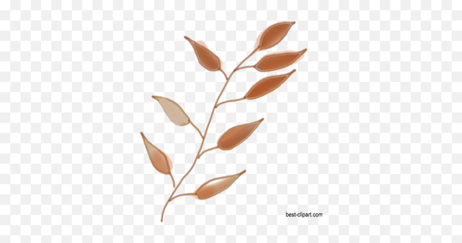 Free Watercolor Flowers Branches And Leaves Clip Art - Brown Leaves Watercolor Png Emoji,Watercolor Clipart
