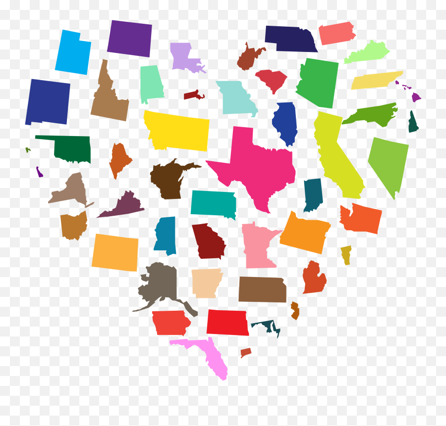 Image Png - United States With Heart Emoji,United States Clipart