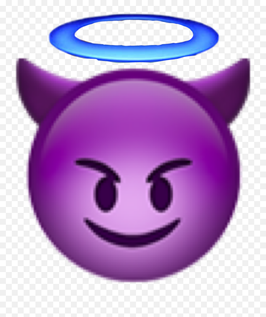 Devil Angel Emoji Emoticon Whatsapp - Transparent Red Devil Emoji,Devil Emoji Transparent