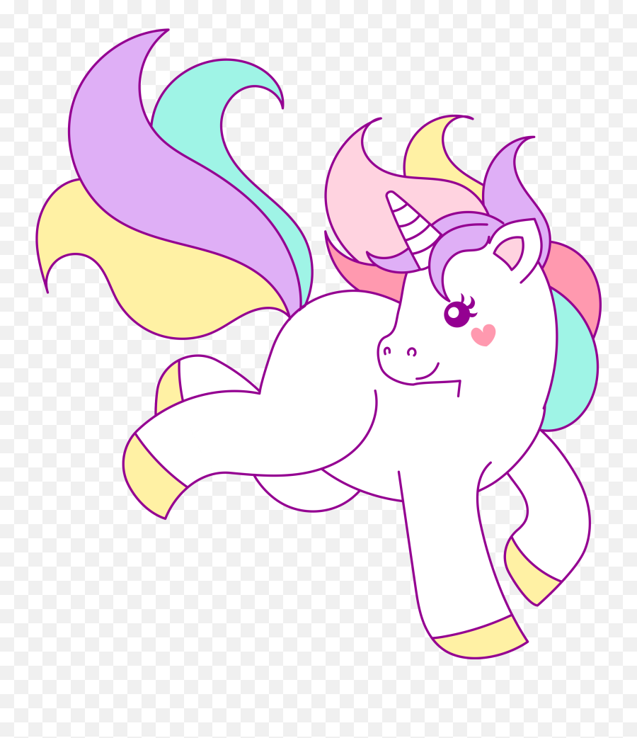 Free Hand Drawn Unicorn Clip Art Pretty - Pastel Unicorn Rainbow Clipart Emoji,Unicorn Clipart