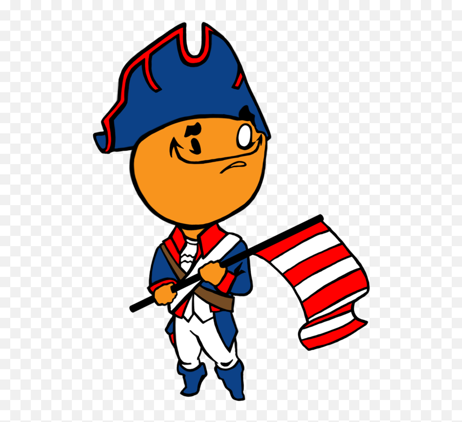 Kwak Chibi Patriot With Flag By - Patriots Cartoon American Revolution Emoji,Patriots Clipart