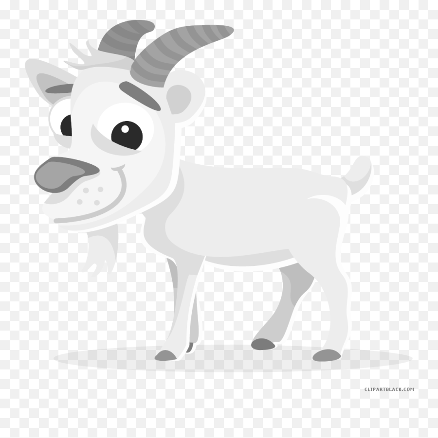 Mountain Goat Clipart Male Goat - Clipart Goat Png Animal Figure Emoji,Goat Clipart Black And White