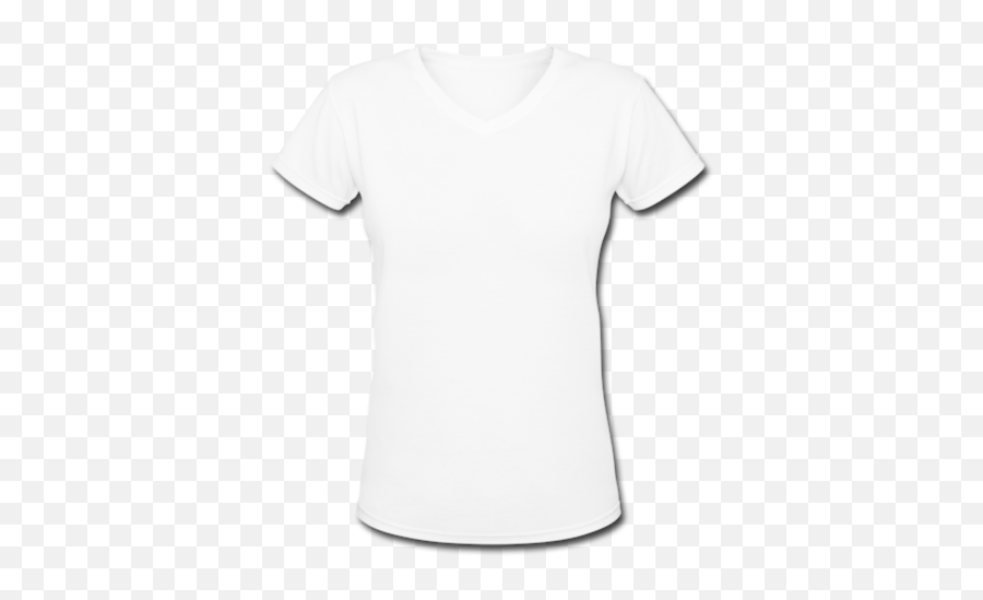 Shopping Ladies T Shirt Png - V Neck Female White T Shirt Emoji,V Png