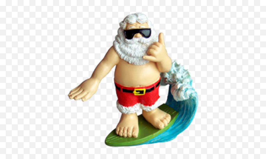 Shaka Surfing Santa Emoji,Shaka Png