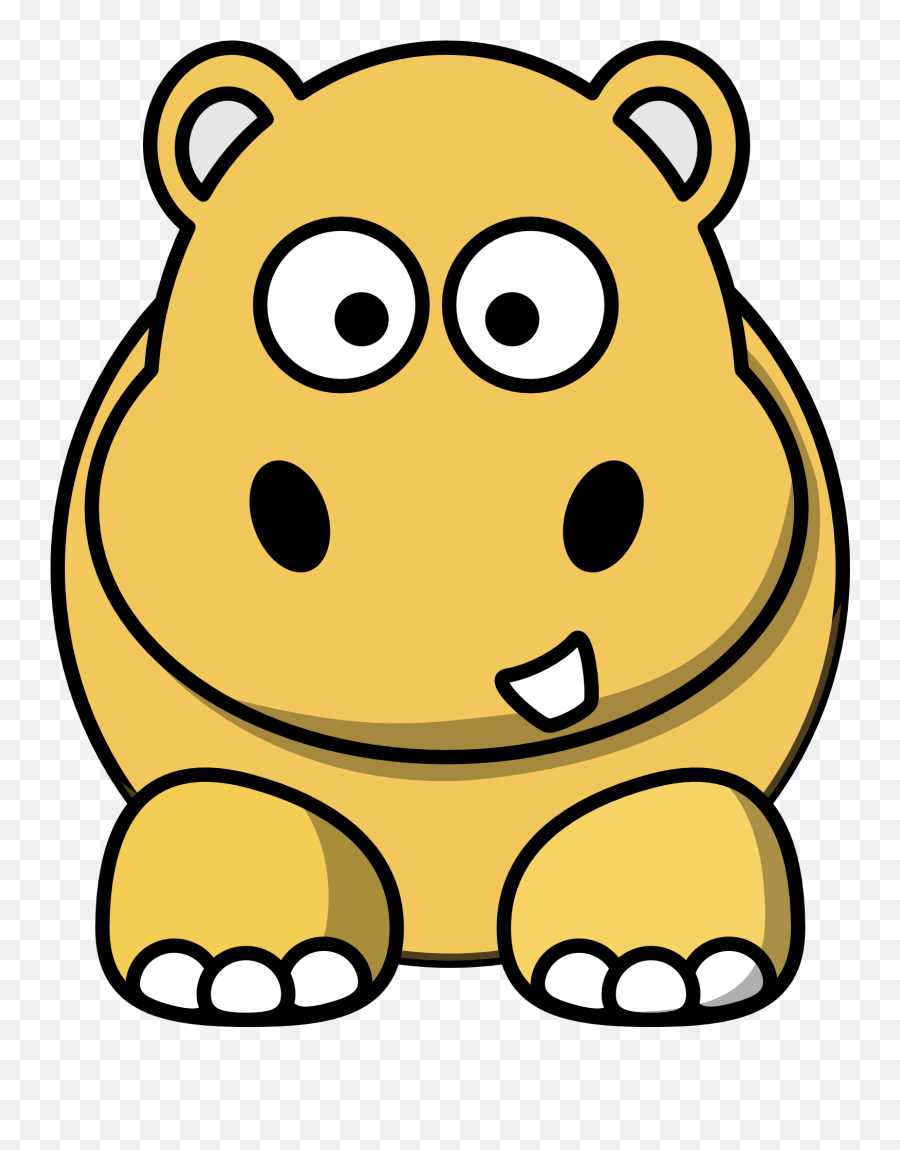 Clipart Picture Of Cute Gold Cartoon - Cartoon Hippo Photos Yellow Emoji,Hippo Clipart