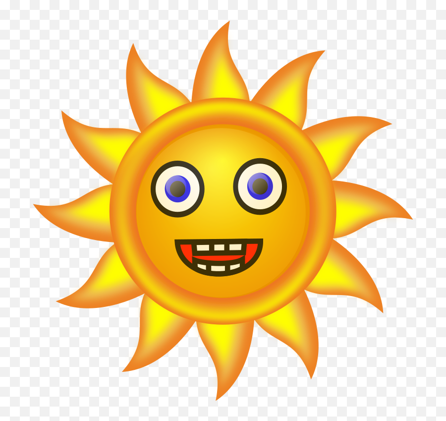 Crazy Happy Sun - Openclipart Emoji,Happy Sun Png