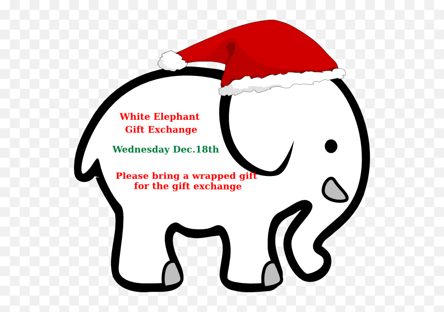 Download Baby Elephant Clipart Black And White Png Image - White Elephant Gift Exchange Designs Emoji,Baby Elephant Clipart