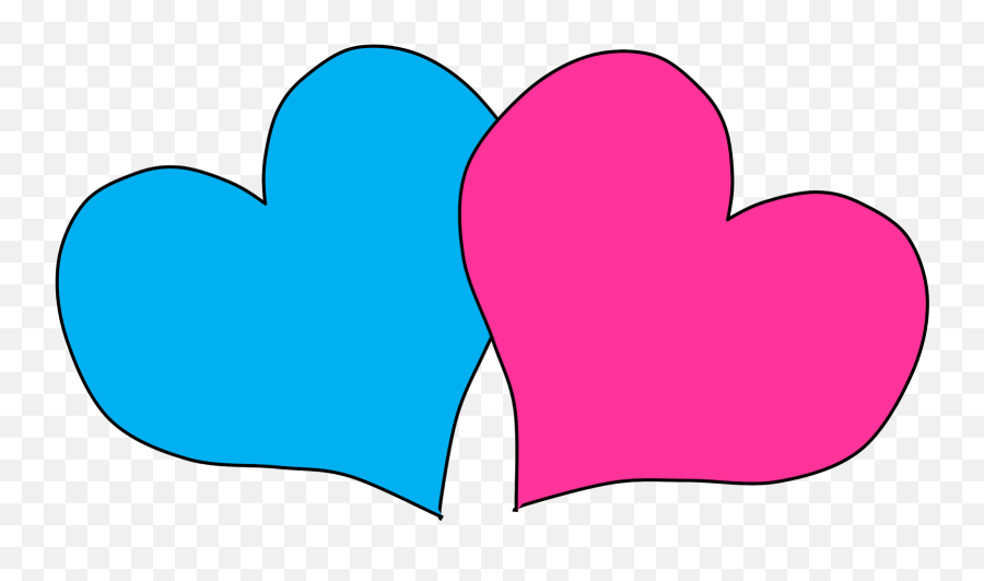 Free Heart Cliparts - Pink And Blue Heart Clipart Png Emoji,Pink Heart Clipart
