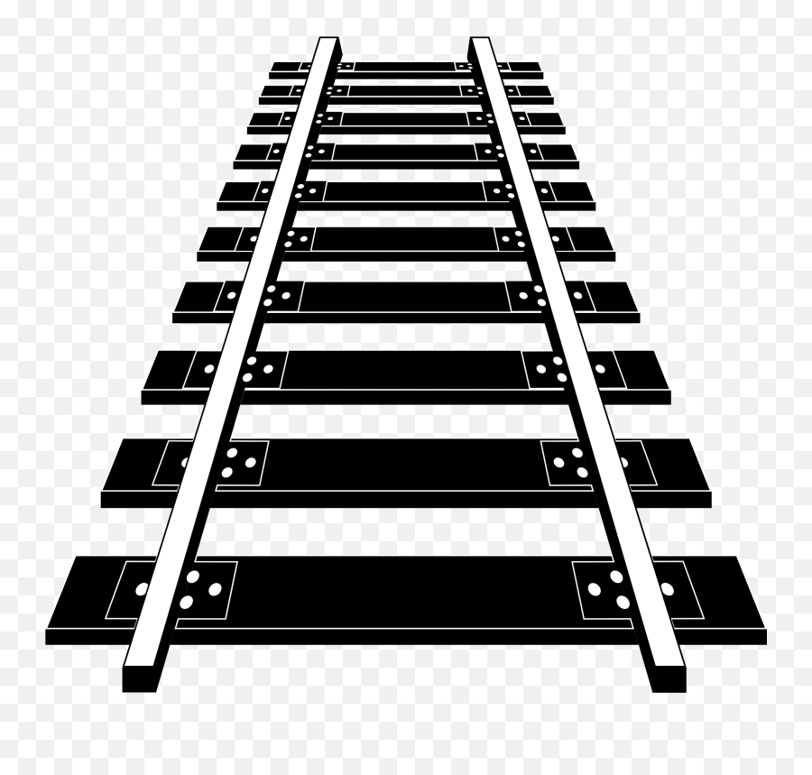 Free Track Clipart Black And White - Railroad Clipart Emoji,Track Clipart