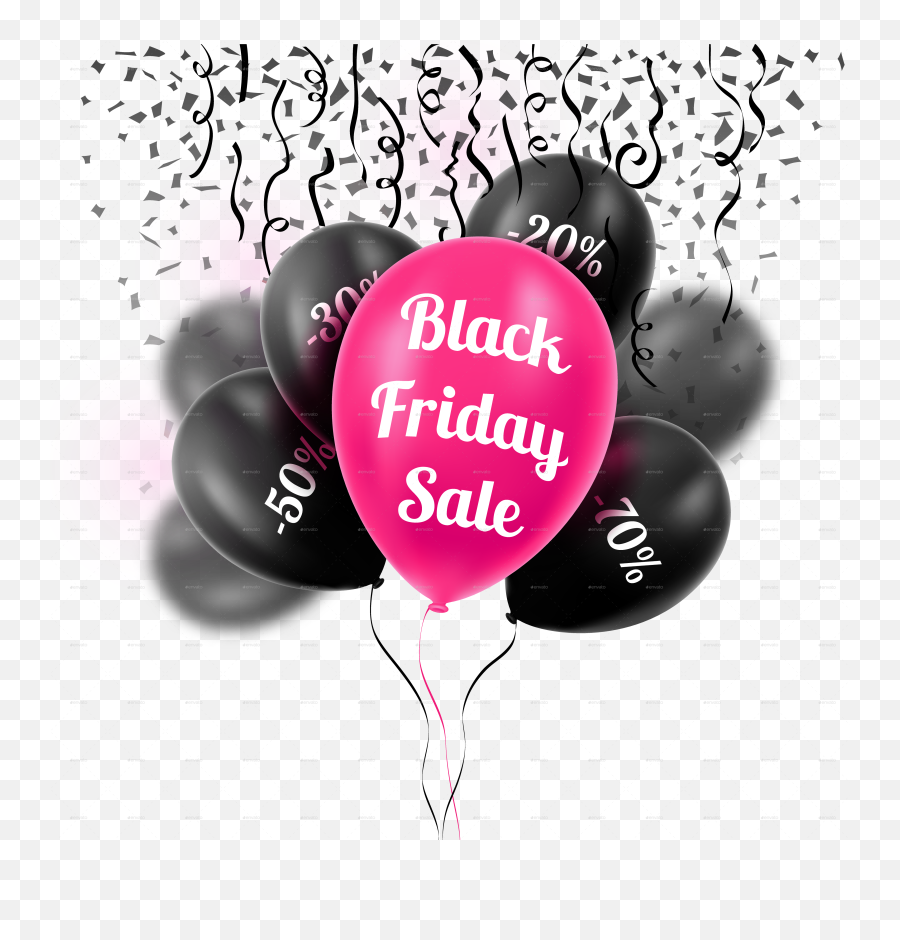 Black Friday Emoji,Pink Balloons Png